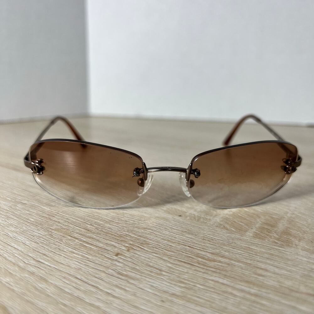Chanel 4002 c.116/74 Sunglasses FRAMES ONLY Rimless Pink Rose Gold 54-19-130 - Picture 3 of 15